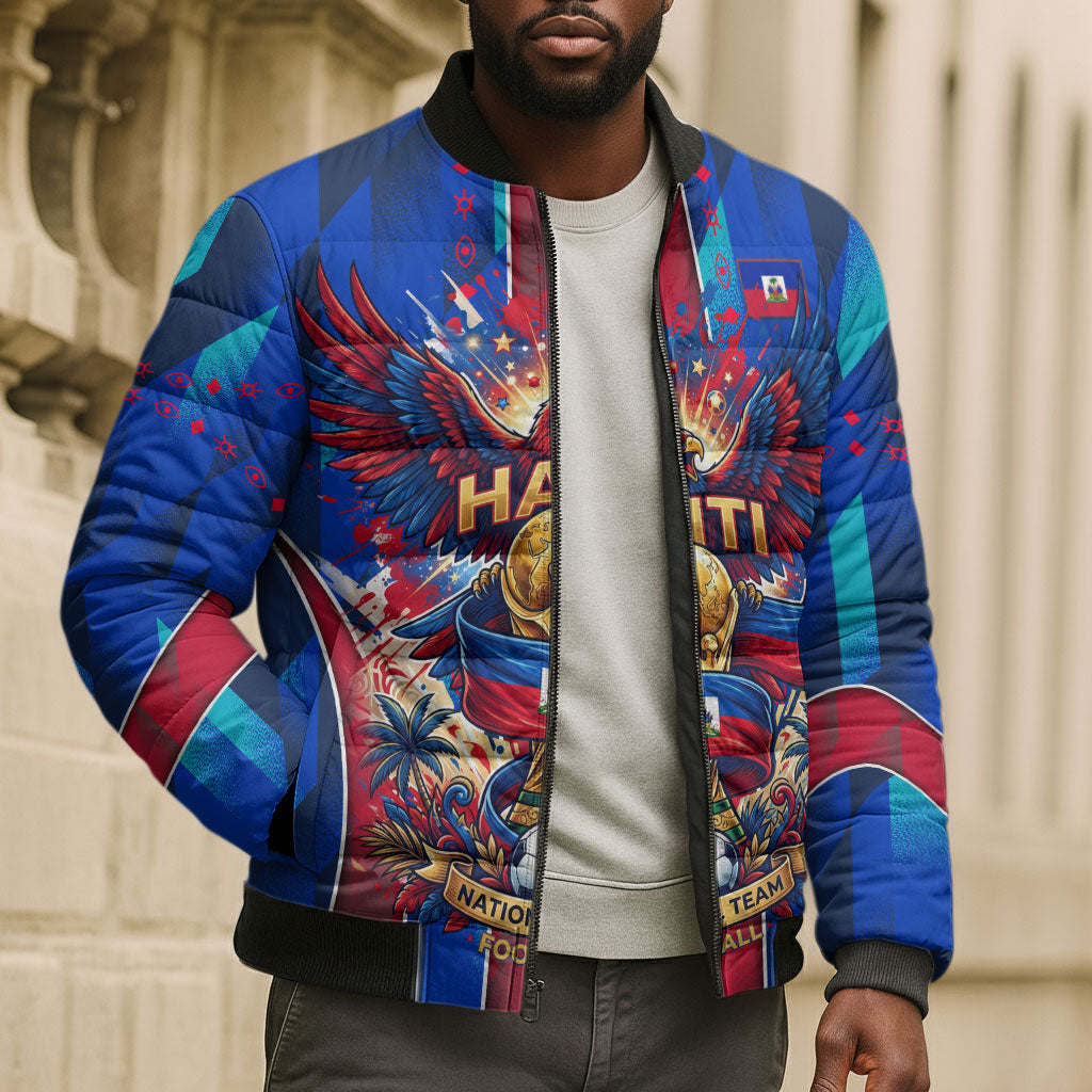 Personalized Les Grenadiers Haiti Football Bomber Puffer Jacket Eagle Champions Trophy Heritage