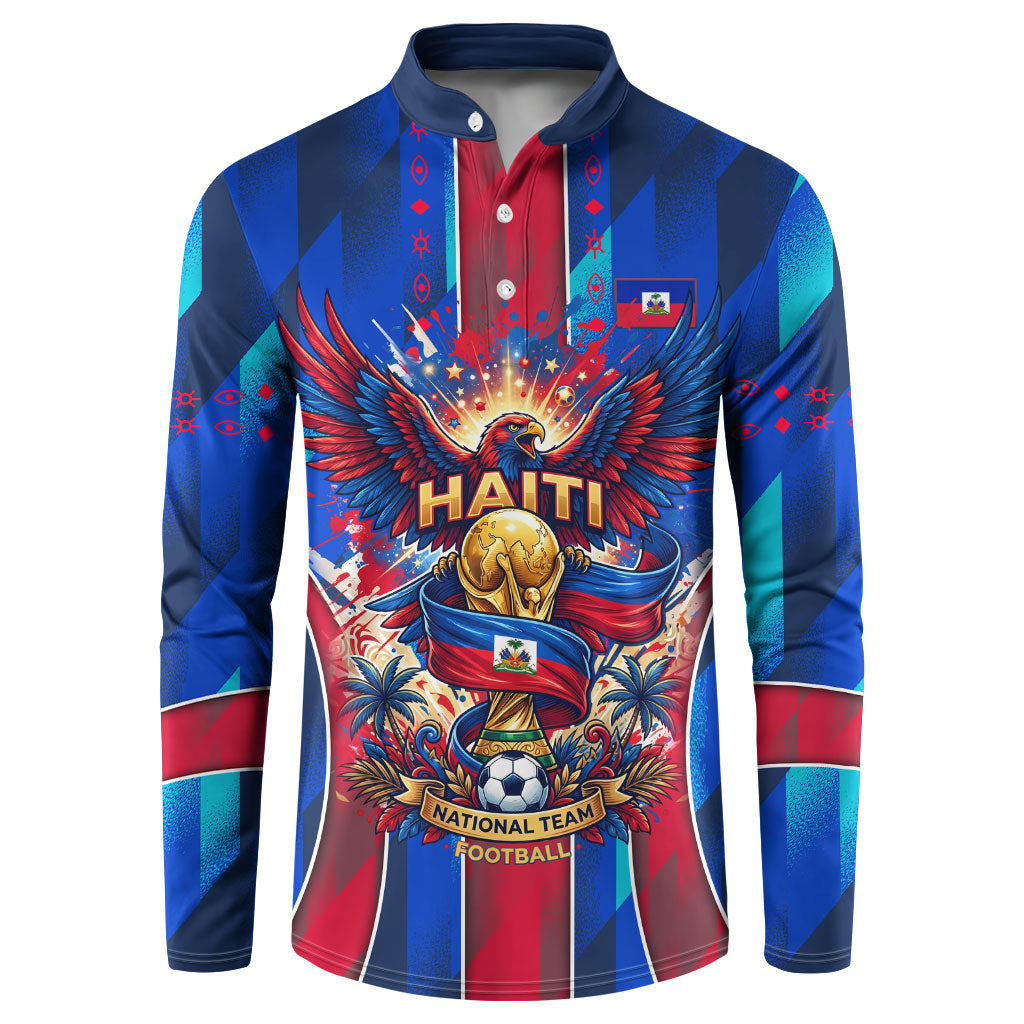Personalized Les Grenadiers Haiti Football Button Sweatshirt Eagle Champions Trophy Heritage