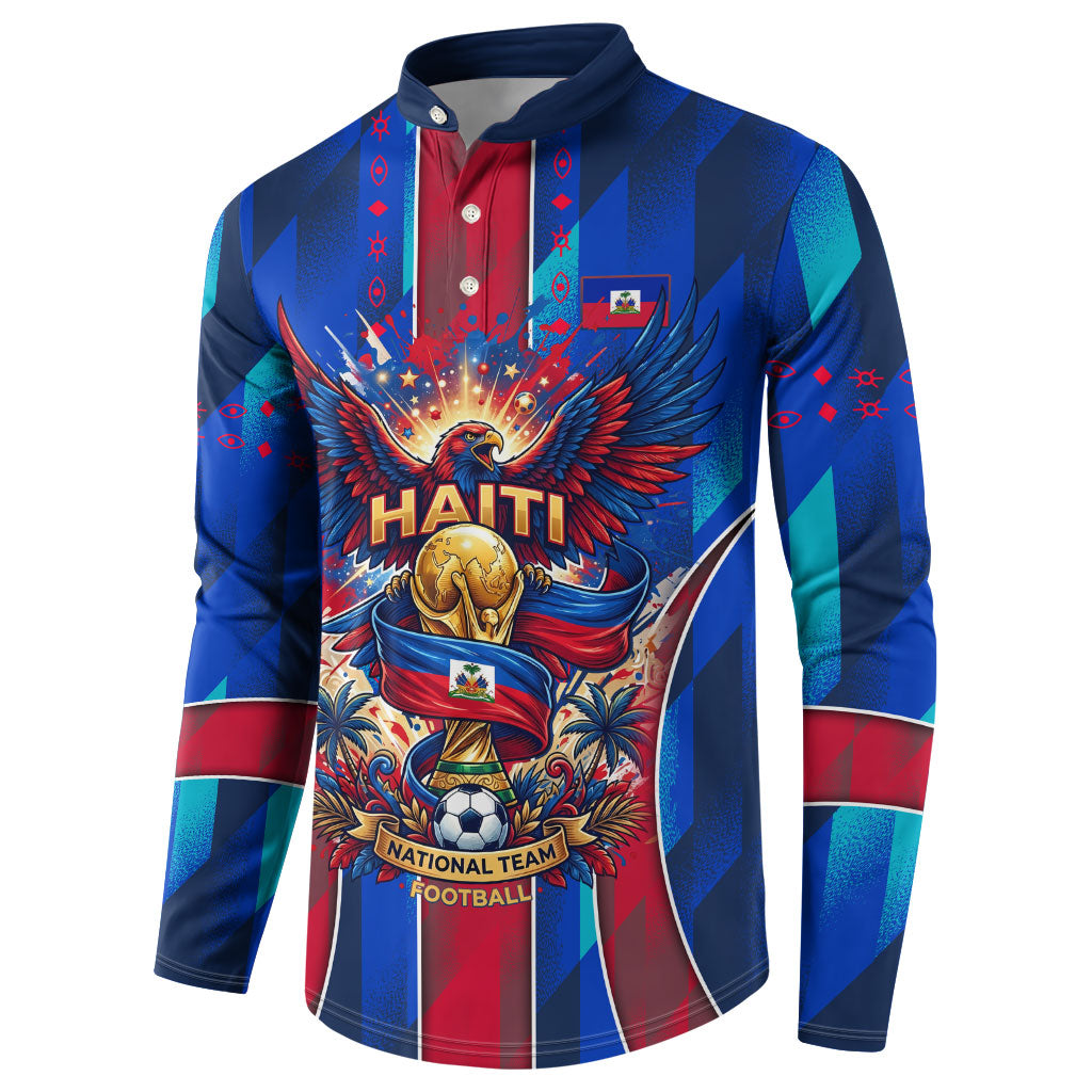Personalized Les Grenadiers Haiti Football Button Sweatshirt Eagle Champions Trophy Heritage