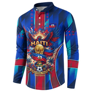 Personalized Les Grenadiers Haiti Football Button Sweatshirt Eagle Champions Trophy Heritage