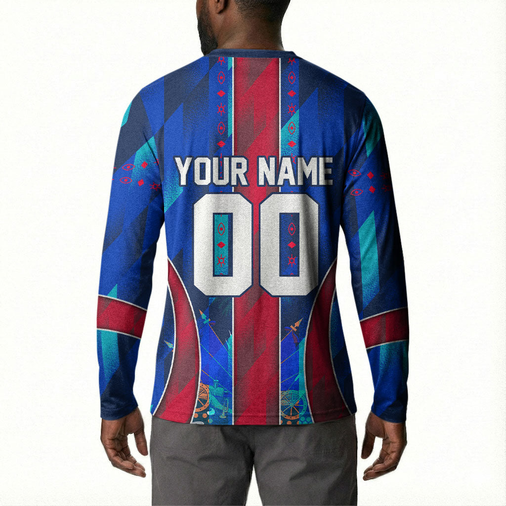 Personalized Les Grenadiers Haiti Football Button Sweatshirt Eagle Champions Trophy Heritage