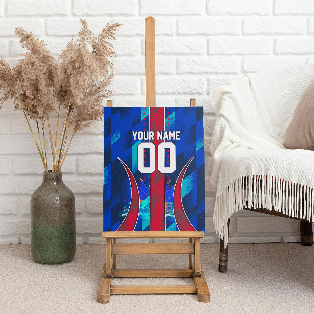 Personalized Les Grenadiers Haiti Football Canvas Wall Art Eagle Champions Trophy Heritage
