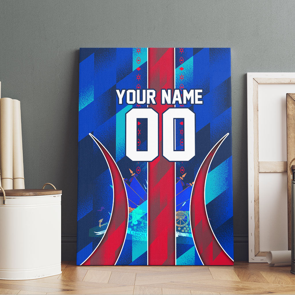 Personalized Les Grenadiers Haiti Football Canvas Wall Art Eagle Champions Trophy Heritage