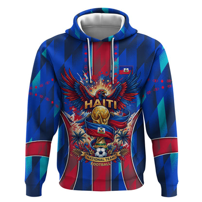 Personalized Les Grenadiers Haiti Football Hoodie Eagle Champions Trophy Heritage