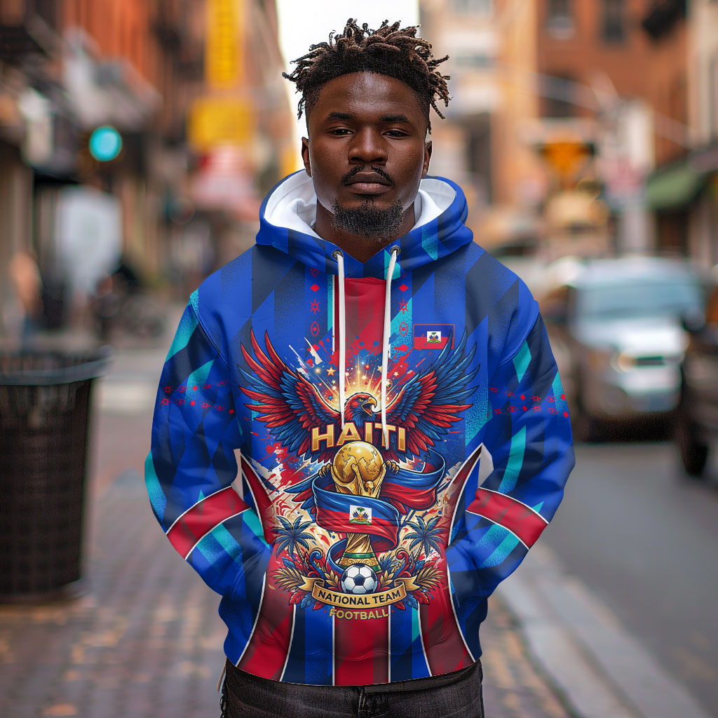 Personalized Les Grenadiers Haiti Football Hoodie Eagle Champions Trophy Heritage