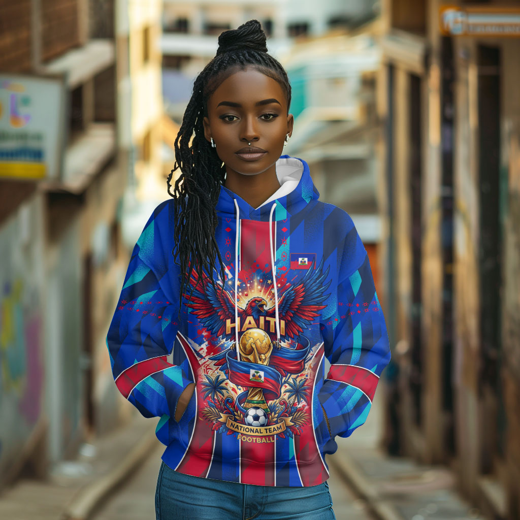Personalized Les Grenadiers Haiti Football Hoodie Eagle Champions Trophy Heritage