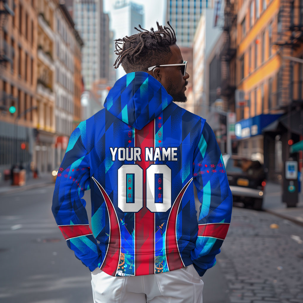 Personalized Les Grenadiers Haiti Football Hoodie Eagle Champions Trophy Heritage
