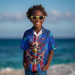 Personalized Les Grenadiers Haiti Football Kid Hawaiian Shirt Eagle Champions Trophy Heritage