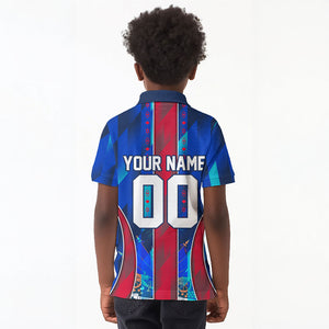 Personalized Les Grenadiers Haiti Football Kid Polo Shirt Eagle Champions Trophy Heritage