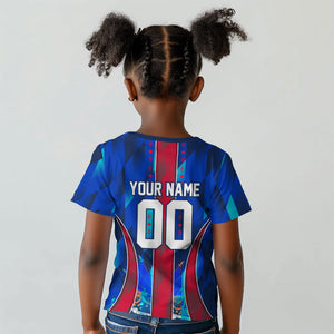 Personalized Les Grenadiers Haiti Football Kid T shirt Eagle Champions Trophy Heritage