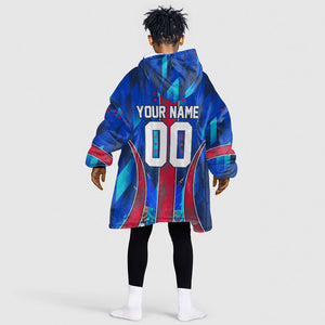 Personalized Les Grenadiers Haiti Football Kid Wearable Blanket Hoodie Eagle Champions Trophy Heritage