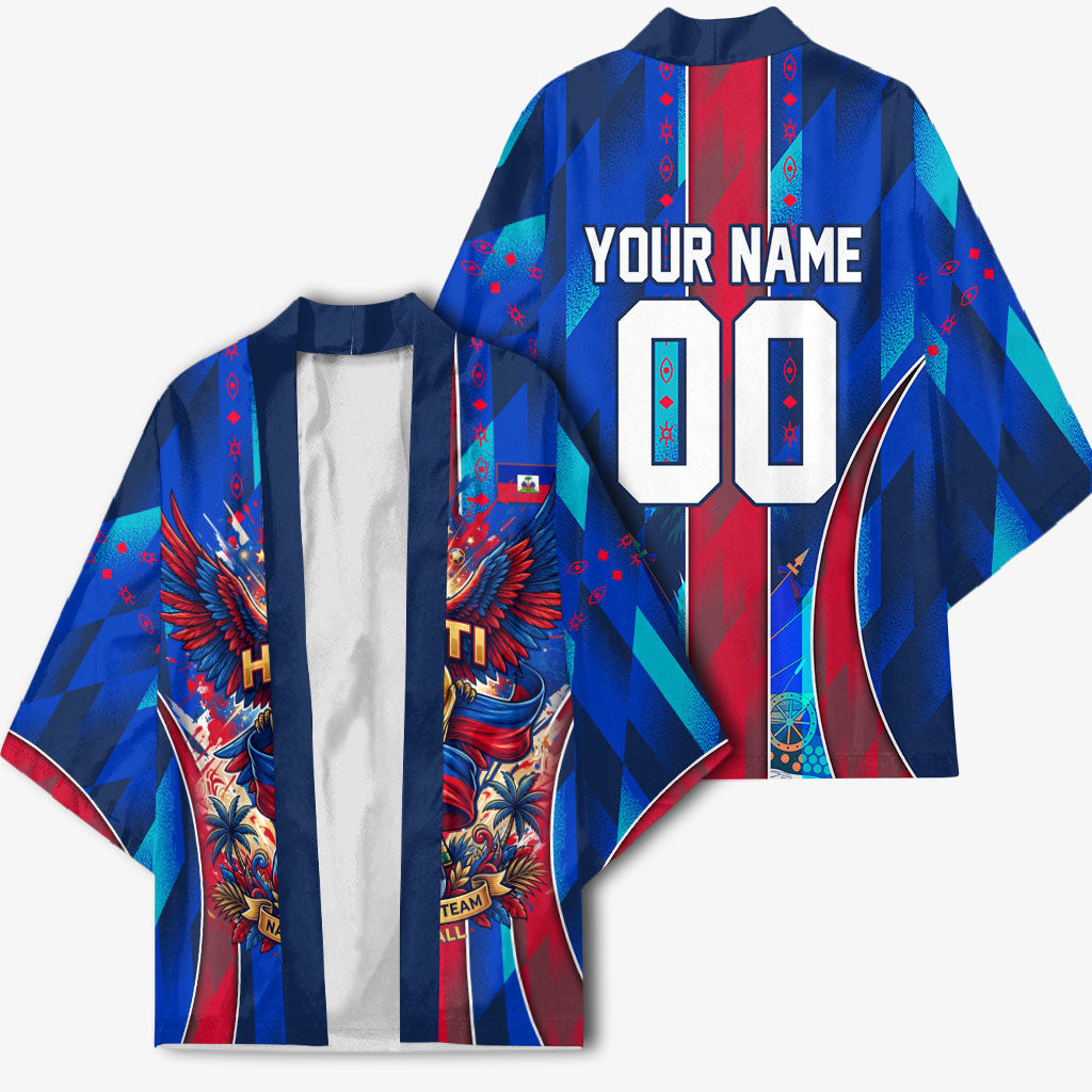 Personalized Les Grenadiers Haiti Football Kimono Eagle Champions Trophy Heritage