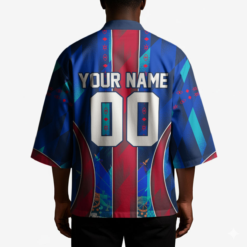 Personalized Les Grenadiers Haiti Football Kimono Eagle Champions Trophy Heritage