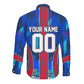 Personalized Les Grenadiers Haiti Football Long Sleeve Button Shirt Eagle Champions Trophy Heritage