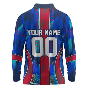 Personalized Les Grenadiers Haiti Football Long Sleeve Polo Shirt Eagle Champions Trophy Heritage