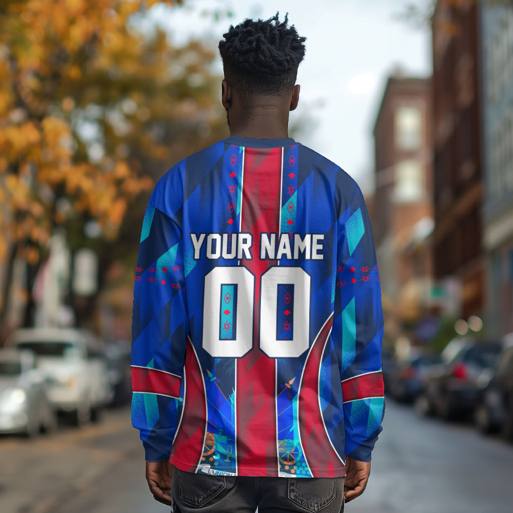 Personalized Les Grenadiers Haiti Football Long Sleeve Shirt Eagle Champions Trophy Heritage