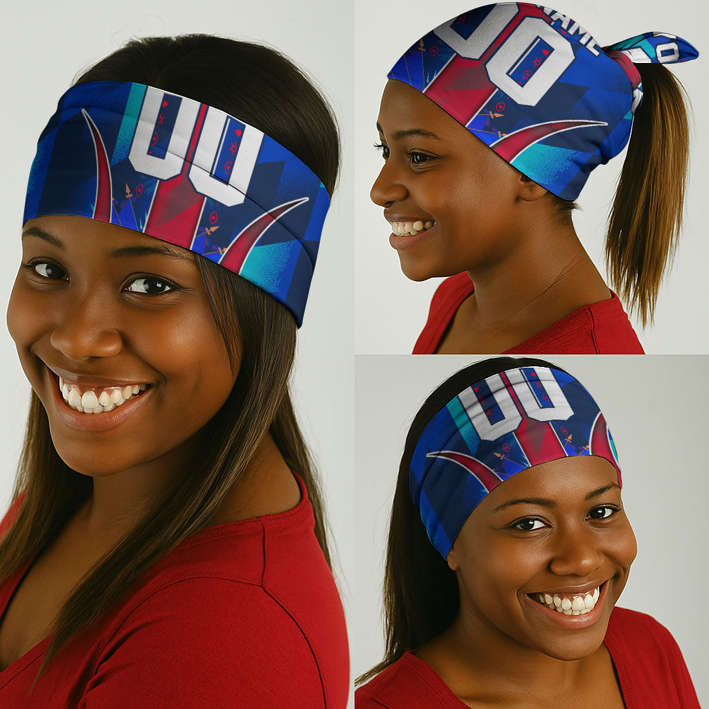 Personalized Les Grenadiers Haiti Football Neck Gaiter Eagle Champions Trophy Heritage