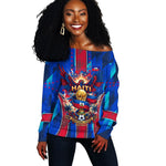 Personalized Les Grenadiers Haiti Football Off Shoulder Sweater Eagle Champions Trophy Heritage
