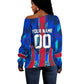 Personalized Les Grenadiers Haiti Football Off Shoulder Sweater Eagle Champions Trophy Heritage