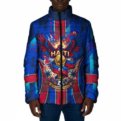 Personalized Les Grenadiers Haiti Football Padded Jacket Eagle Champions Trophy Heritage