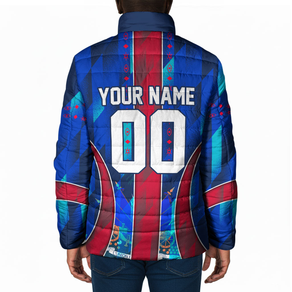 Personalized Les Grenadiers Haiti Football Padded Jacket Eagle Champions Trophy Heritage