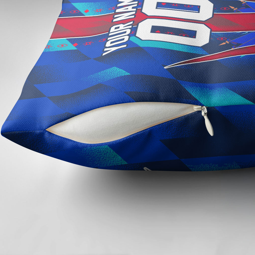 Personalized Les Grenadiers Haiti Football Pillow Cover Eagle Champions Trophy Heritage