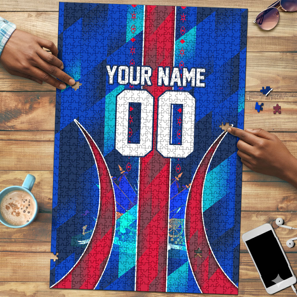 Personalized Les Grenadiers Haiti Football Puzzle Eagle Champions Trophy Heritage