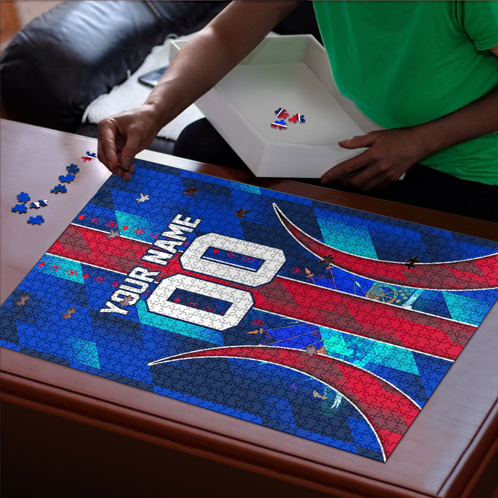 Personalized Les Grenadiers Haiti Football Puzzle Eagle Champions Trophy Heritage