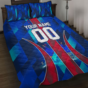 Personalized Les Grenadiers Haiti Football Quilt Bed Set Eagle Champions Trophy Heritage