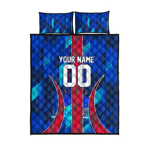 Personalized Les Grenadiers Haiti Football Quilt Bed Set Eagle Champions Trophy Heritage