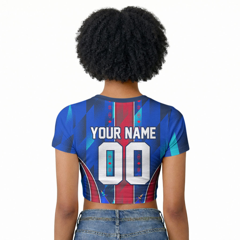 Personalized Les Grenadiers Haiti Football Raglan Cropped T shirt Eagle Champions Trophy Heritage