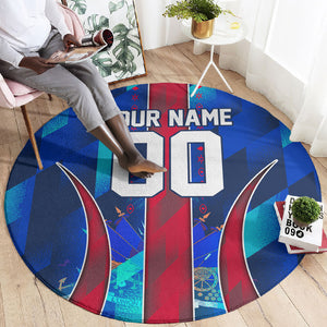Personalized Les Grenadiers Haiti Football Round Carpet Eagle Champions Trophy Heritage