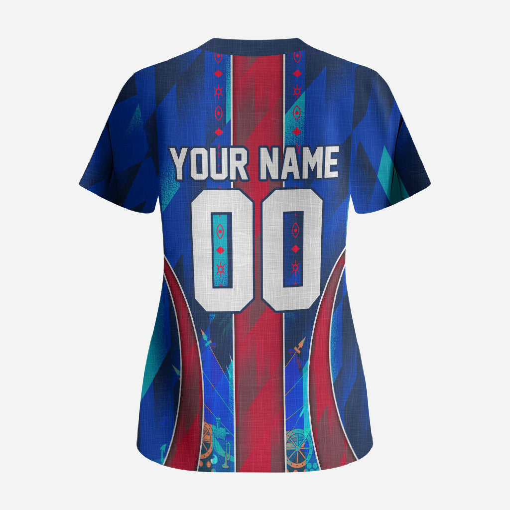 Personalized Les Grenadiers Haiti Football Scrub Top Eagle Champions Trophy Heritage