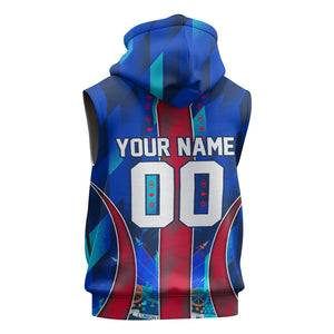 Personalized Les Grenadiers Haiti Football Sleeveless Zip Hoodie Eagle Champions Trophy Heritage