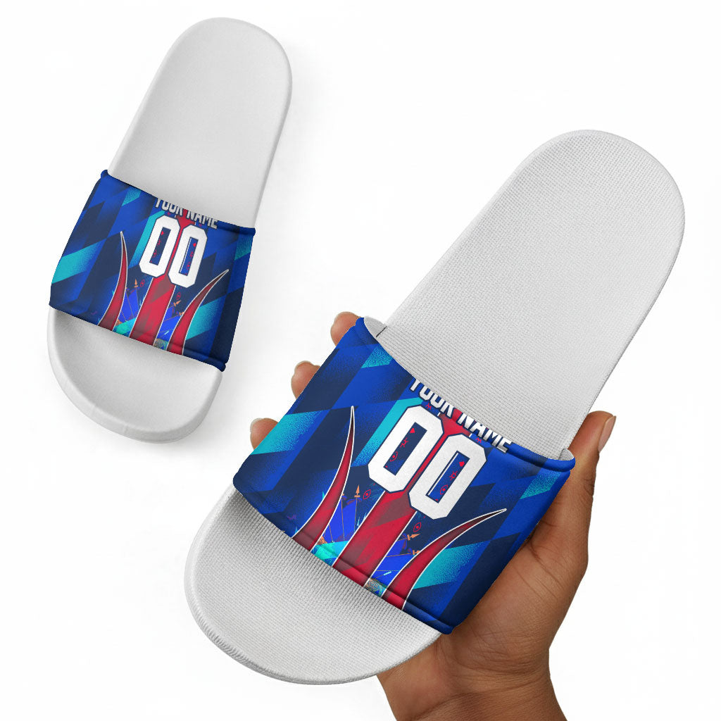 Personalized Les Grenadiers Haiti Football Slide Sandals Eagle Champions Trophy Heritage