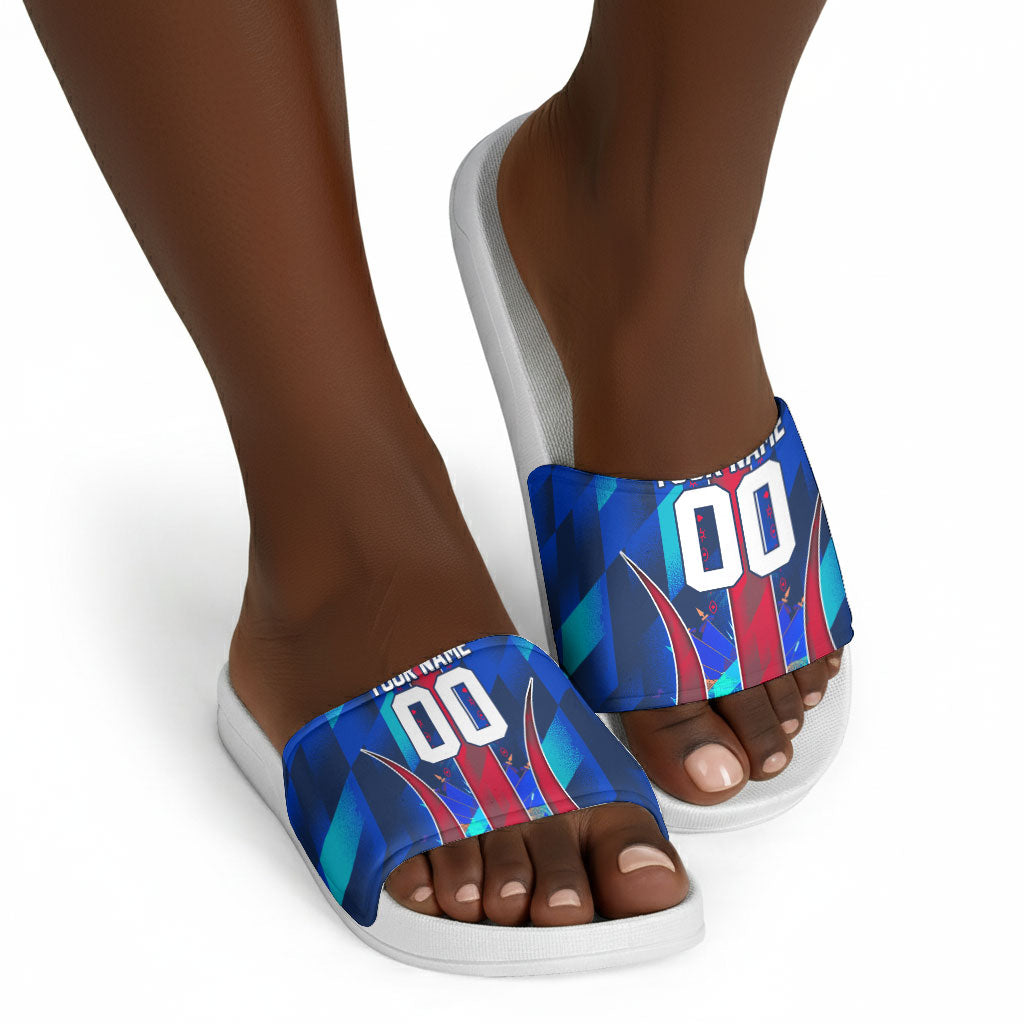 Personalized Les Grenadiers Haiti Football Slide Sandals Eagle Champions Trophy Heritage