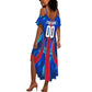 Personalized Les Grenadiers Haiti Football Summer Maxi Dress Eagle Champions Trophy Heritage