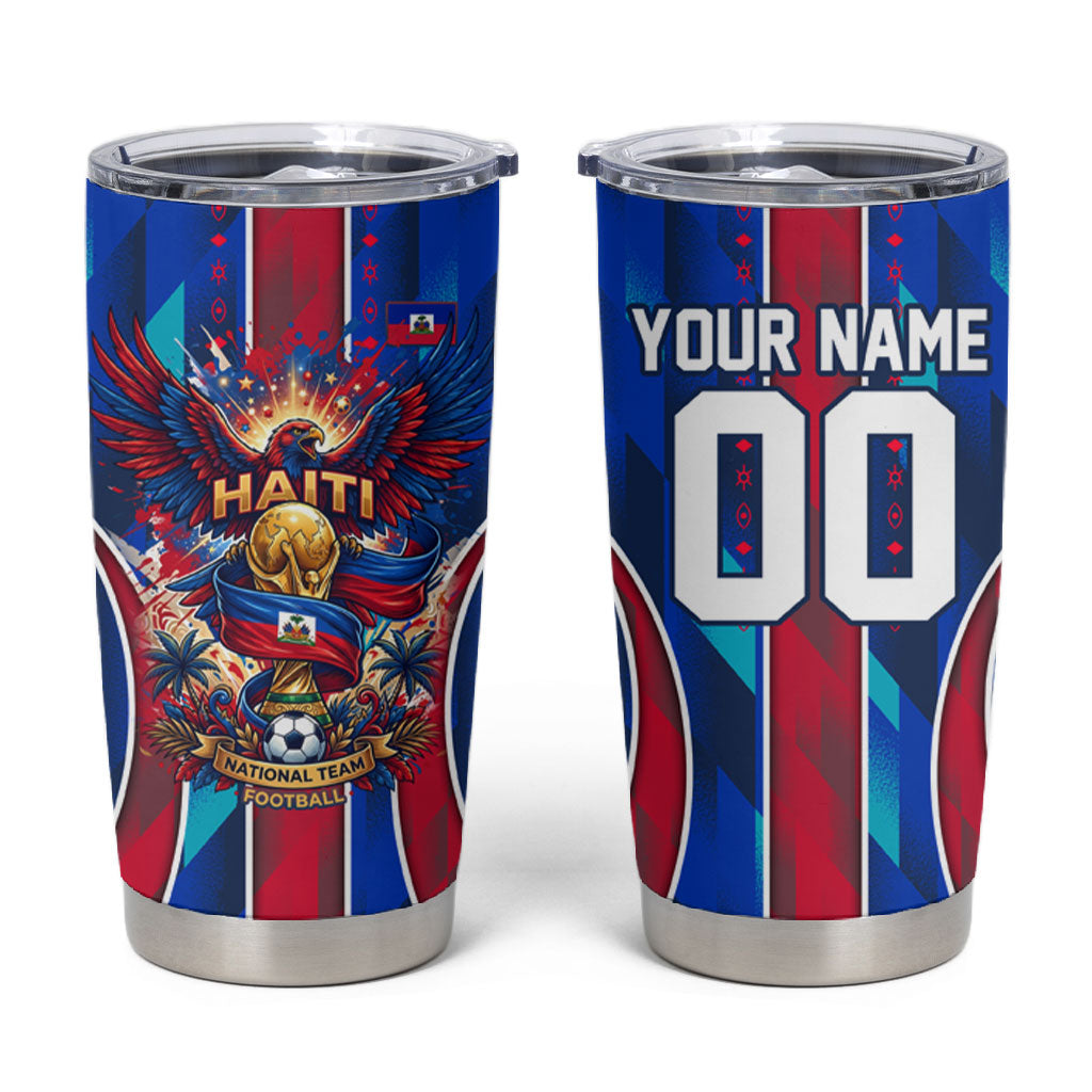 Personalized Les Grenadiers Haiti Football Tumbler Cup Eagle Champions Trophy Heritage