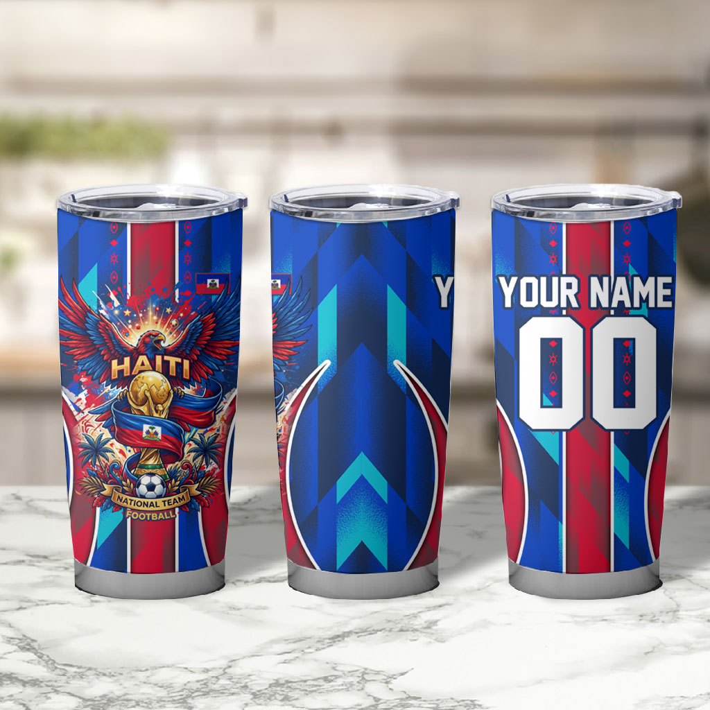 Personalized Les Grenadiers Haiti Football Tumbler Cup Eagle Champions Trophy Heritage