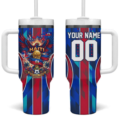 Personalized Les Grenadiers Haiti Football Tumbler With Handle Eagle Champions Trophy Heritage