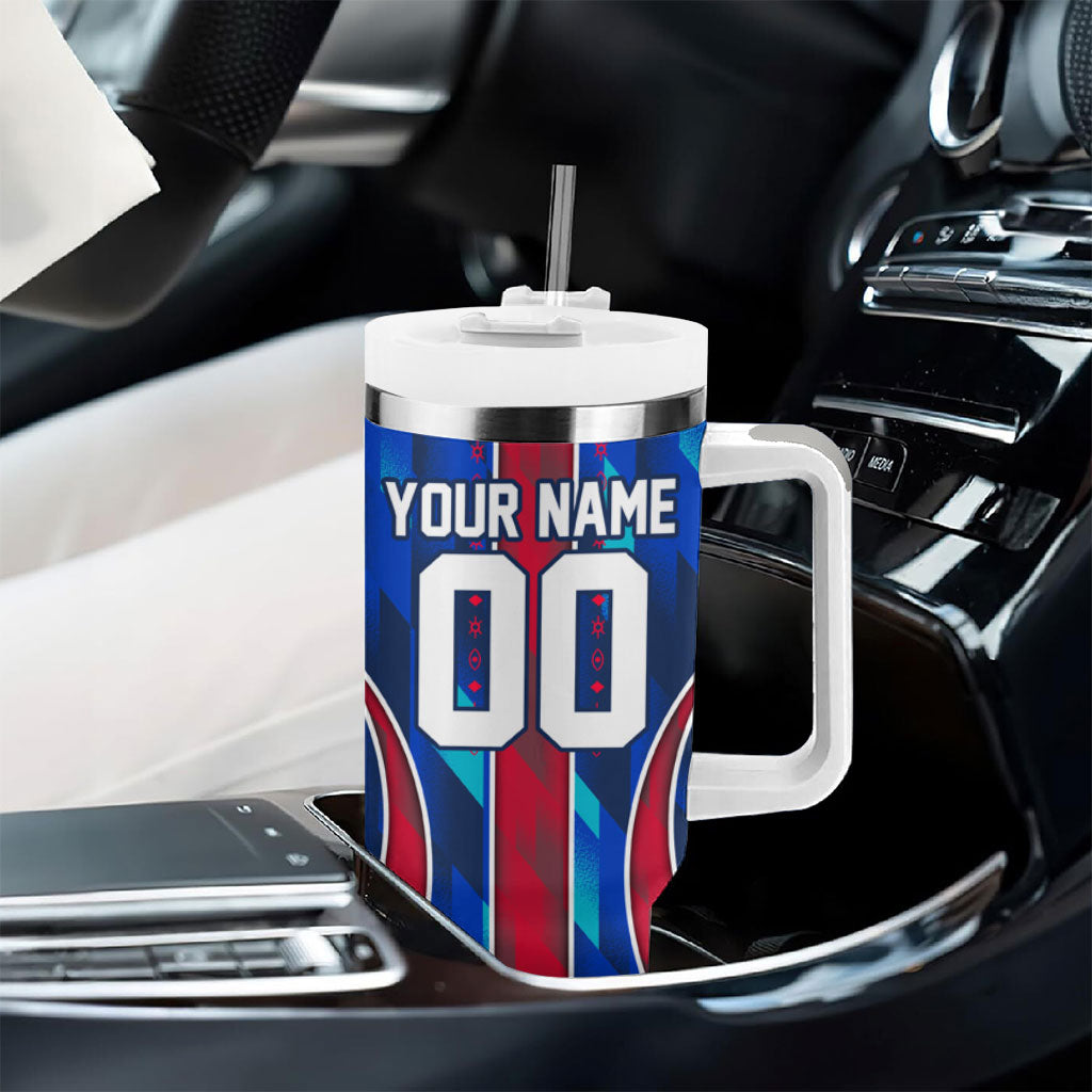 Personalized Les Grenadiers Haiti Football Tumbler With Handle Eagle Champions Trophy Heritage
