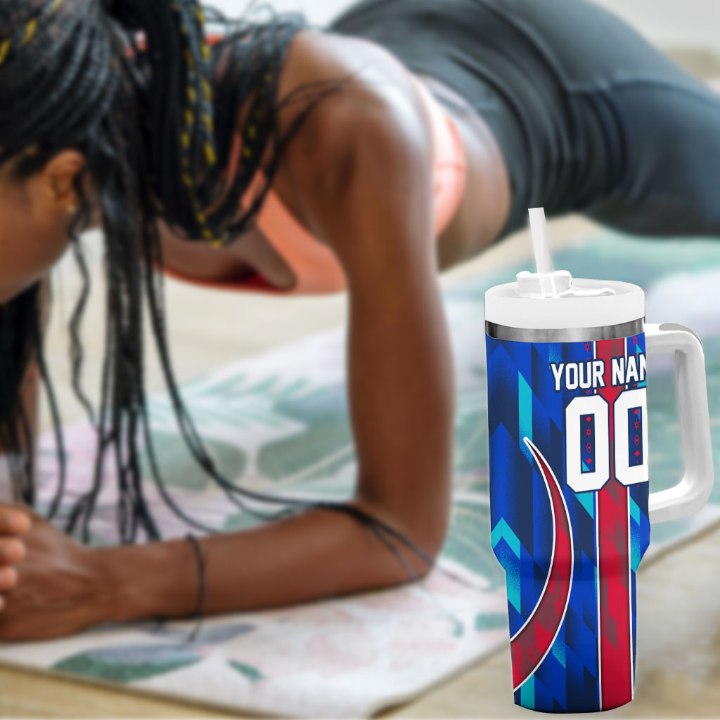 Personalized Les Grenadiers Haiti Football Tumbler With Handle Eagle Champions Trophy Heritage