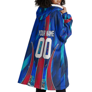 Personalized Les Grenadiers Haiti Football Wearable Blanket Hoodie Eagle Champions Trophy Heritage
