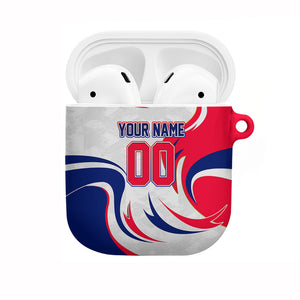 Personalized Haiti Football Champions AirPods Case Roaring Lion Soccer Mascot With Haiti Trophy Flag