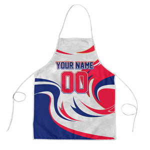 Personalized Haiti Football Champions Apron Roaring Lion Soccer Mascot With Haiti Trophy Flag