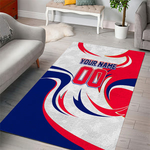 Personalized Haiti Football Champions Area Rug Roaring Lion Soccer Mascot With Haiti Trophy Flag
