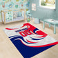 Personalized Haiti Football Champions Area Rug Roaring Lion Soccer Mascot With Haiti Trophy Flag