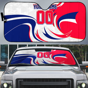 Personalized Haiti Football Champions Auto Sun Shade Roaring Lion Soccer Mascot With Haiti Trophy Flag