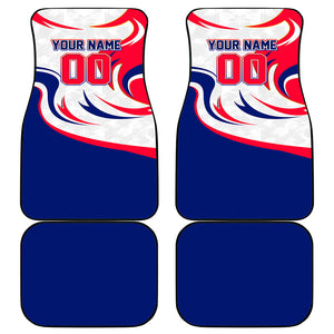 Personalized Haiti Football Champions Car Mats Roaring Lion Soccer Mascot With Haiti Trophy Flag