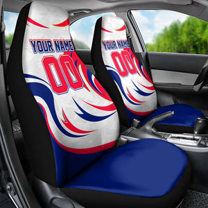 Personalized Haiti Football Champions Car Seat Cover Roaring Lion Soccer Mascot With Haiti Trophy Flag